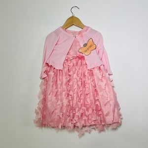 Pink Butterfly Delicate Cardigan dress - Size 3T